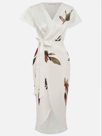 Amelia | Elegancka sukienka kopertowa w kwiaty