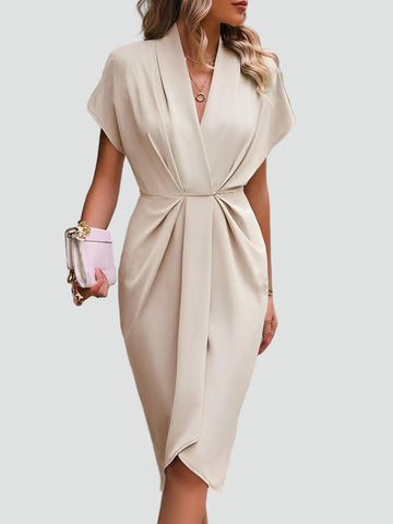 Alira | Elegancka sukienka kopertowa midi koktajlowa