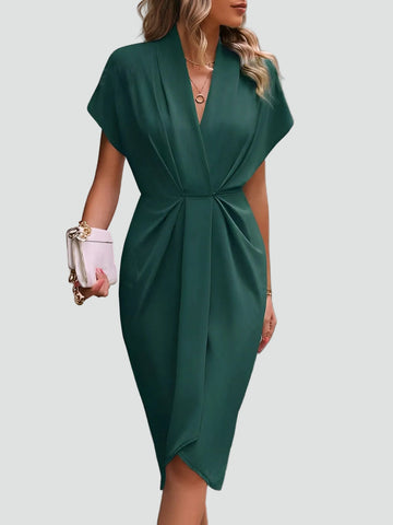 Alira | Elegancka sukienka kopertowa midi koktajlowa
