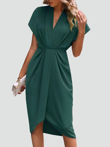 Alira | Elegancka sukienka kopertowa midi koktajlowa