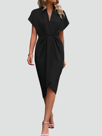Alira | Elegancka sukienka kopertowa midi koktajlowa