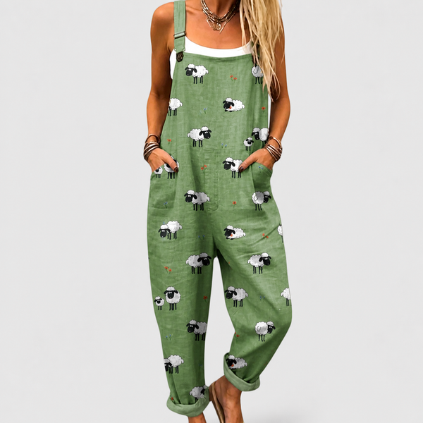 Wygodne ogrodniczki z nadrukiem