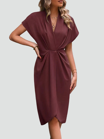 Alira | Elegancka sukienka kopertowa midi koktajlowa