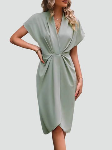 Alira | Elegancka sukienka kopertowa midi koktajlowa