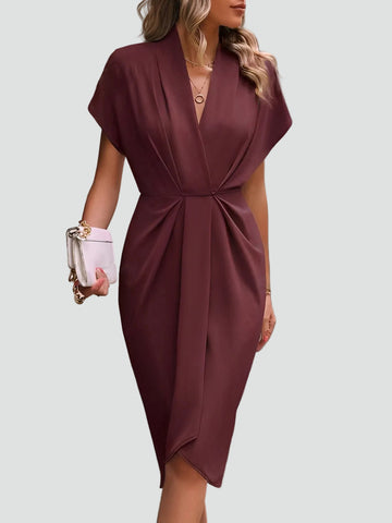 Alira | Elegancka sukienka kopertowa midi koktajlowa