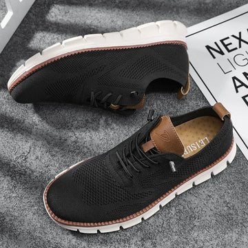 Buty męskie z przewiewnej dzianiny, sznurowane i lekkie – zdjęcie 7