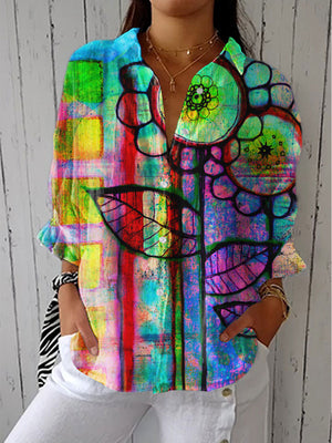 Fenna | Artystyczna Bluzka w Kwiaty