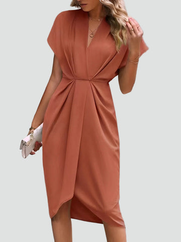Alira | Elegancka sukienka kopertowa midi koktajlowa