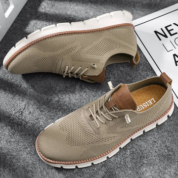 Buty męskie z przewiewnej dzianiny, sznurowane i lekkie – zdjęcie 2