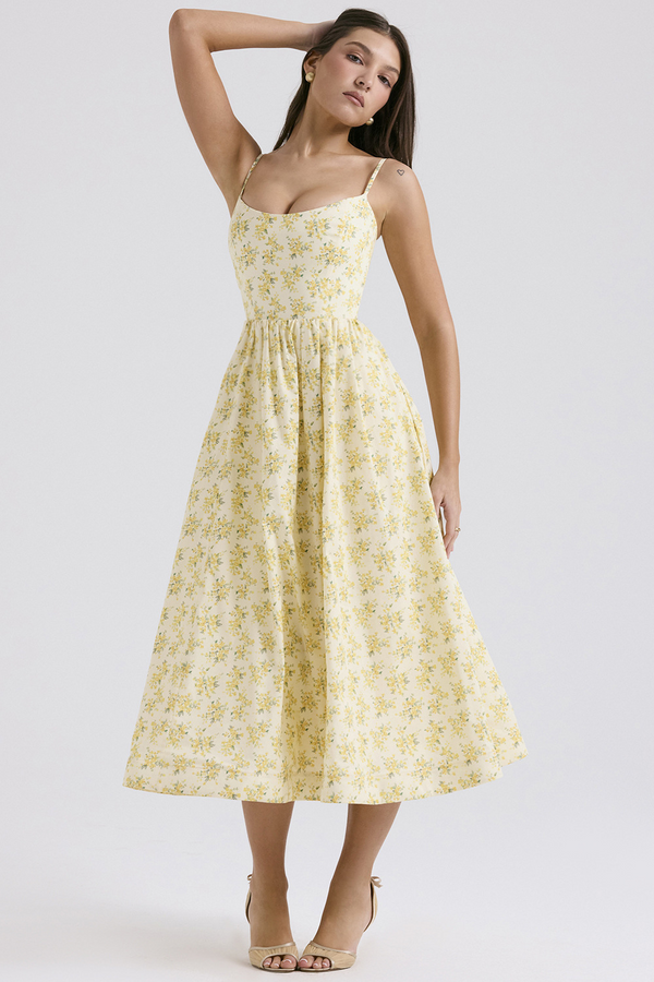 Estelle | Elegancka gorsetowa letnia sukienka midi
