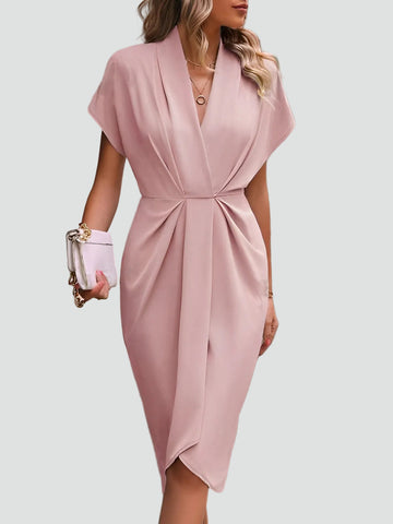 Alira | Elegancka sukienka kopertowa midi koktajlowa