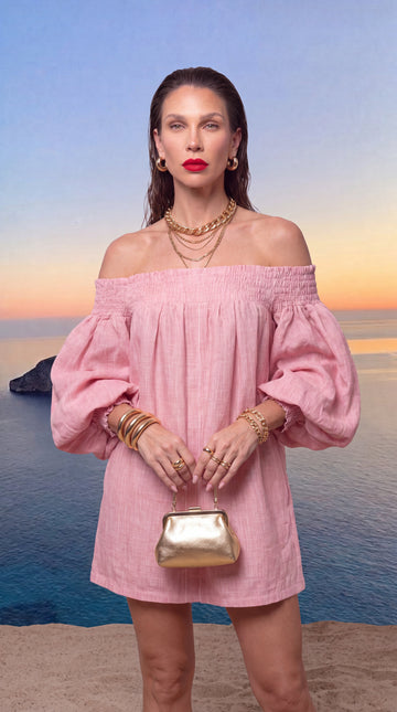Amara | Sukienka off-shoulder z bufiastymi rękawami