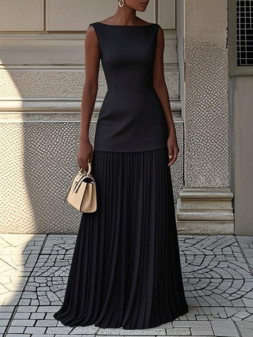 Shania | plisowana sukienka maxi
