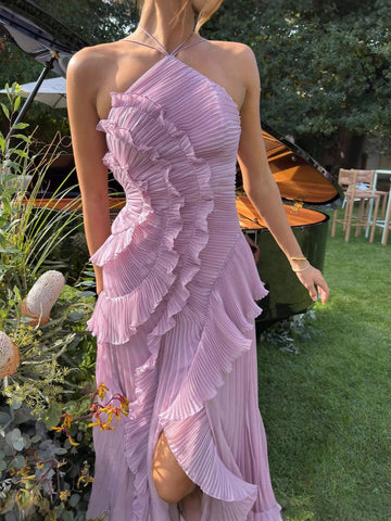 Eleonora | Elegancka sukienka z falbanami