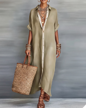 Manelle | Sukienka maxi oliwkowa