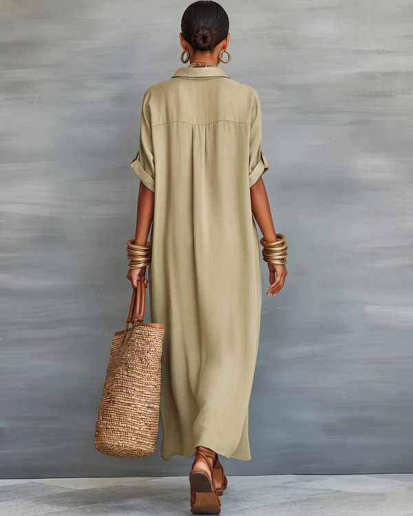 Manelle | Sukienka maxi oliwkowa