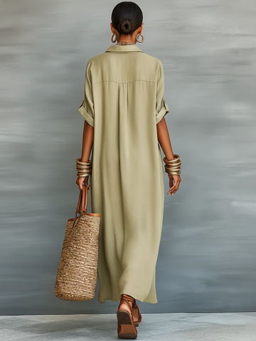 Manelle | Sukienka maxi oliwkowa