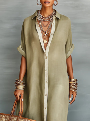 Manelle | Sukienka maxi oliwkowa