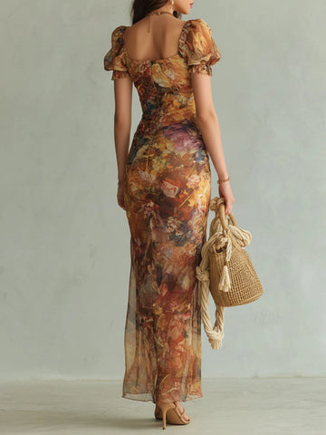 Violeta | Szyfonowa sukienka maxi boho