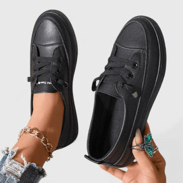 Sneakersy damskie wsuwane w kolorze czarnym – ortopedyczne z amortyzacją