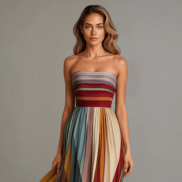 Emma | Sukienka maxi w kolorowych panelach