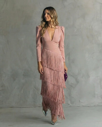 Chiara | Elegancka sukienka z frędzlami