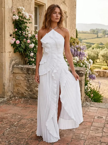 Eleonora | Elegancka sukienka z falbanami