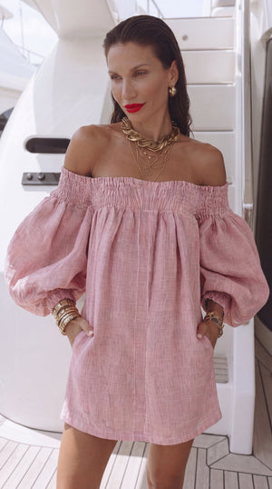 Amara | Sukienka off-shoulder z bufiastymi rękawami