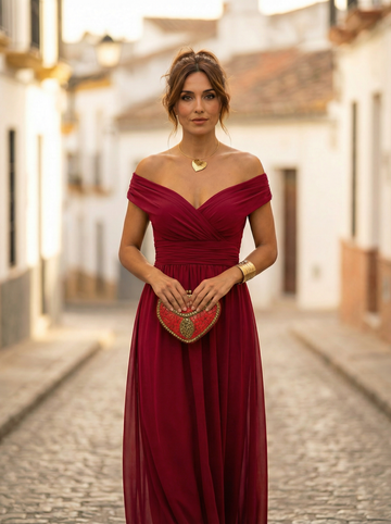Leo | Sukienka maxi z dekoltem w serek