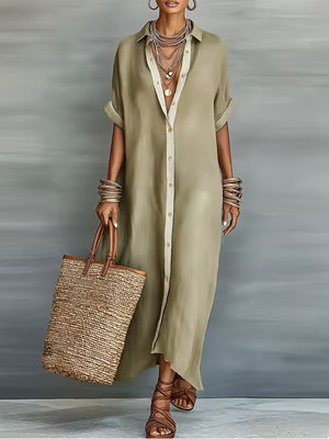 Manelle | Sukienka maxi oliwkowa