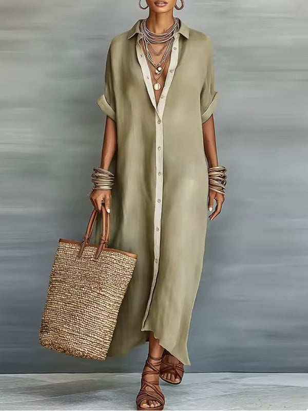 Manelle | Sukienka maxi oliwkowa